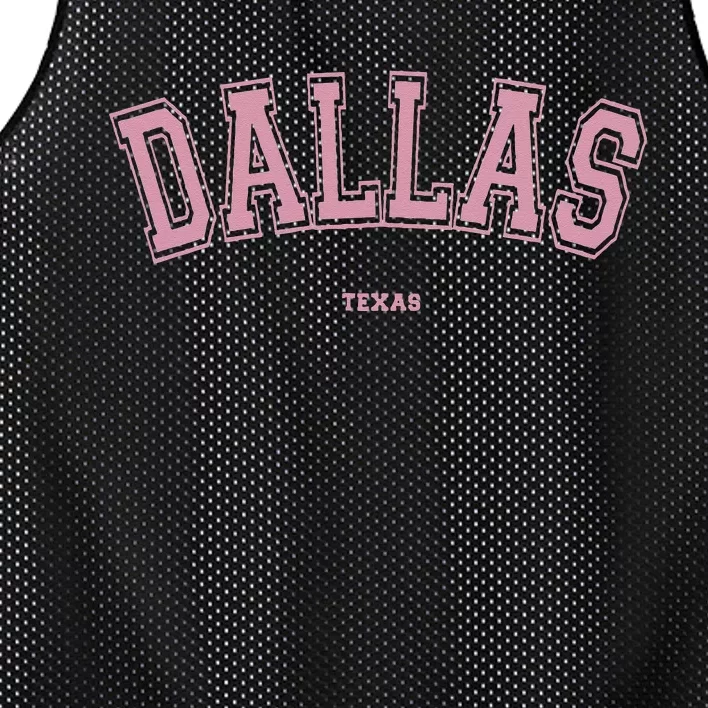 Pink Dallas Texas TX Varsity On Dallas Mesh Reversible Basketball Jersey Tank