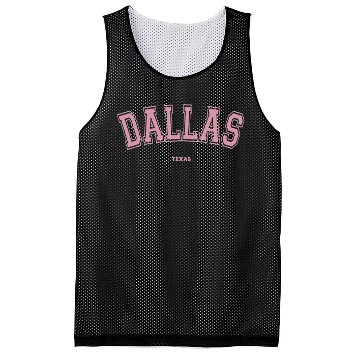 Pink Dallas Texas TX Varsity On Dallas Mesh Reversible Basketball Jersey Tank