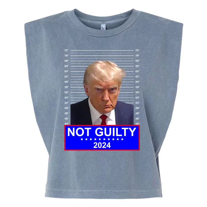 President Donald Trump Mugshot 2024 Not Guilty Garment-Dyed Women's Muscle Tee