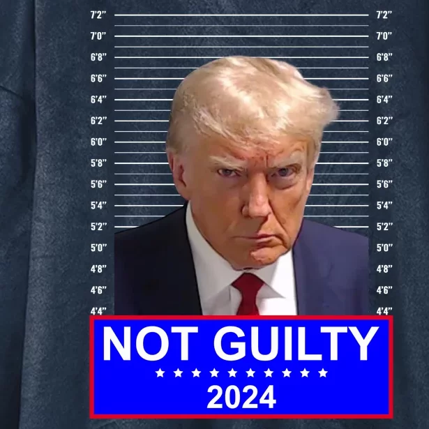 President Donald Trump Mugshot 2024 Not Guilty Hooded Wearable Blanket