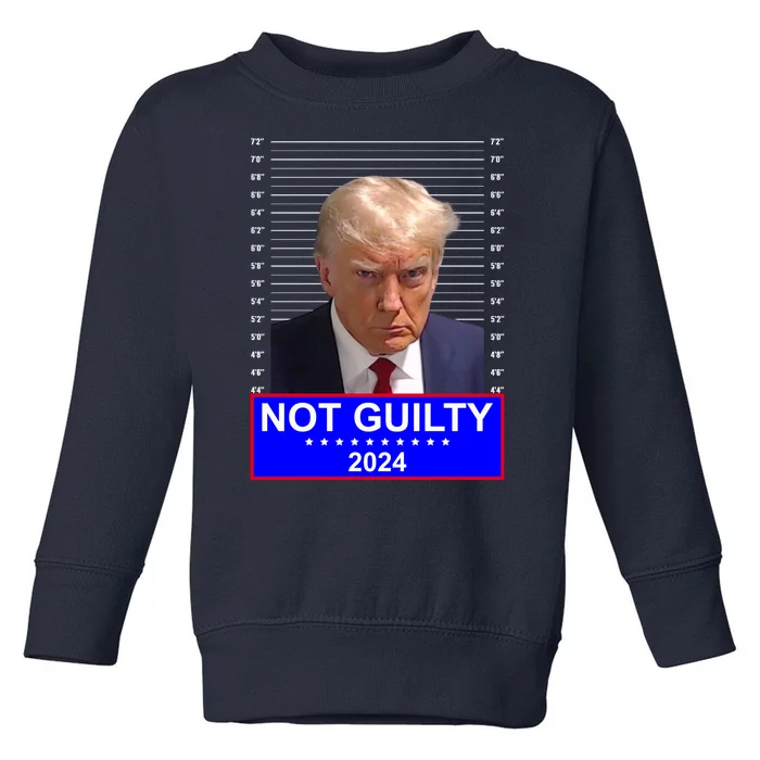 President Donald Trump Mugshot 2024 Not Guilty Toddler Sweatshirt