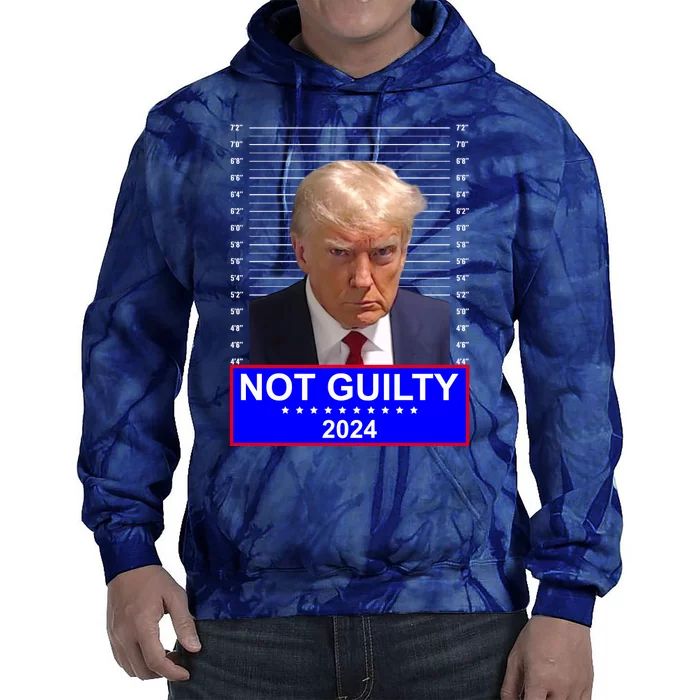 President Donald Trump Mugshot 2024 Not Guilty Tie Dye Hoodie