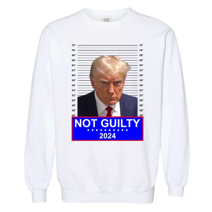 President Donald Trump Mugshot 2024 Not Guilty Garment-Dyed Sweatshirt