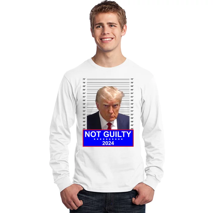 President Donald Trump Mugshot 2024 Not Guilty Long Sleeve Shirt