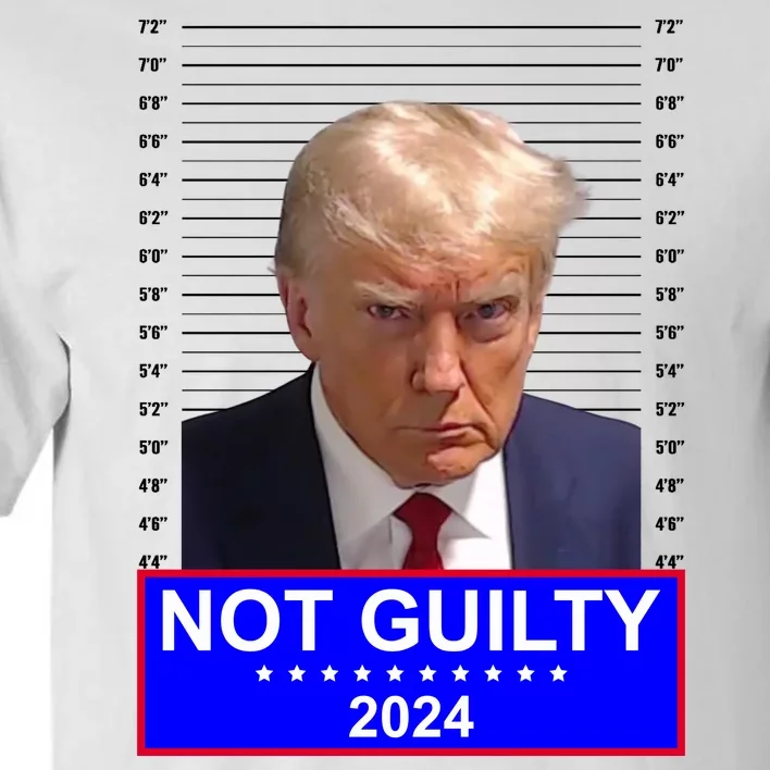 President Donald Trump Mugshot 2024 Not Guilty Tall T-Shirt