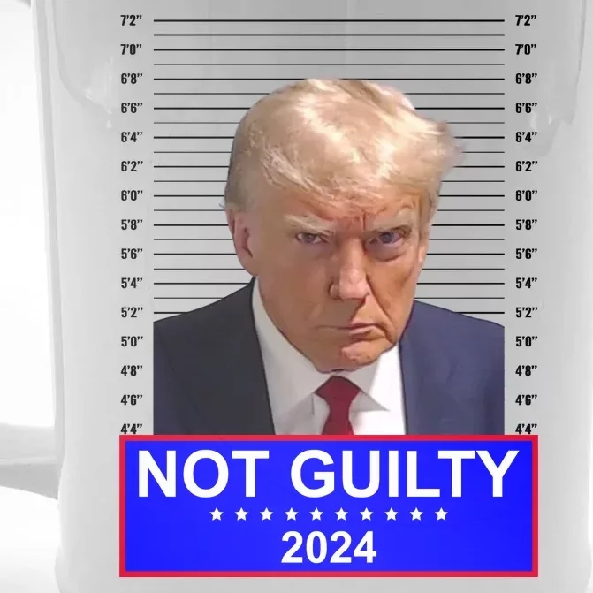 President Donald Trump Mugshot 2024 Not Guilty Front & Back Beer Stein