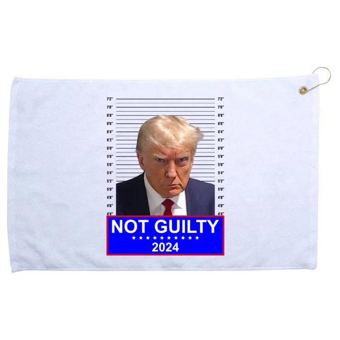 President Donald Trump Mugshot 2024 Not Guilty Grommeted Golf Towel