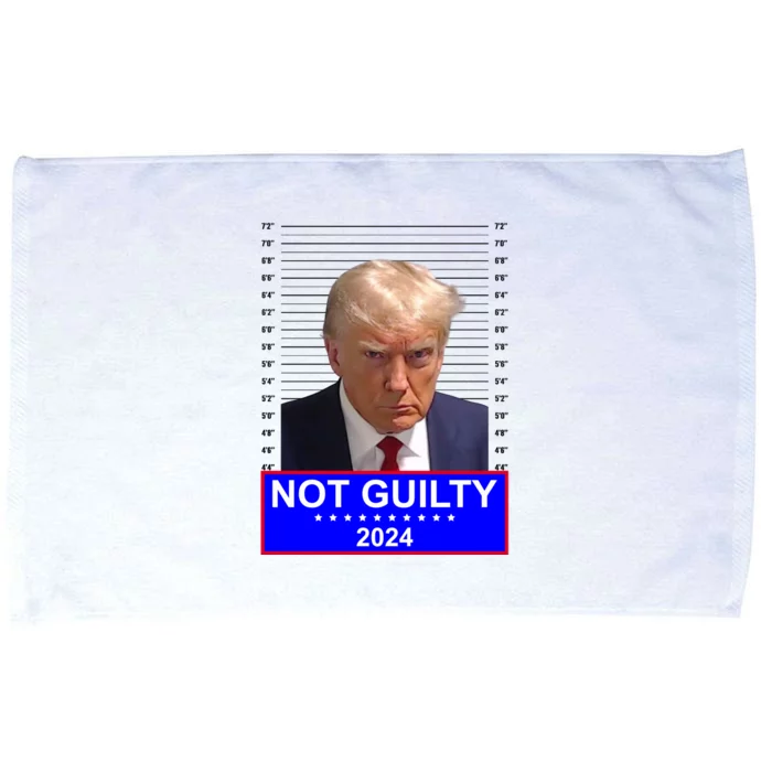 President Donald Trump Mugshot 2024 Not Guilty Microfiber Hand Towel