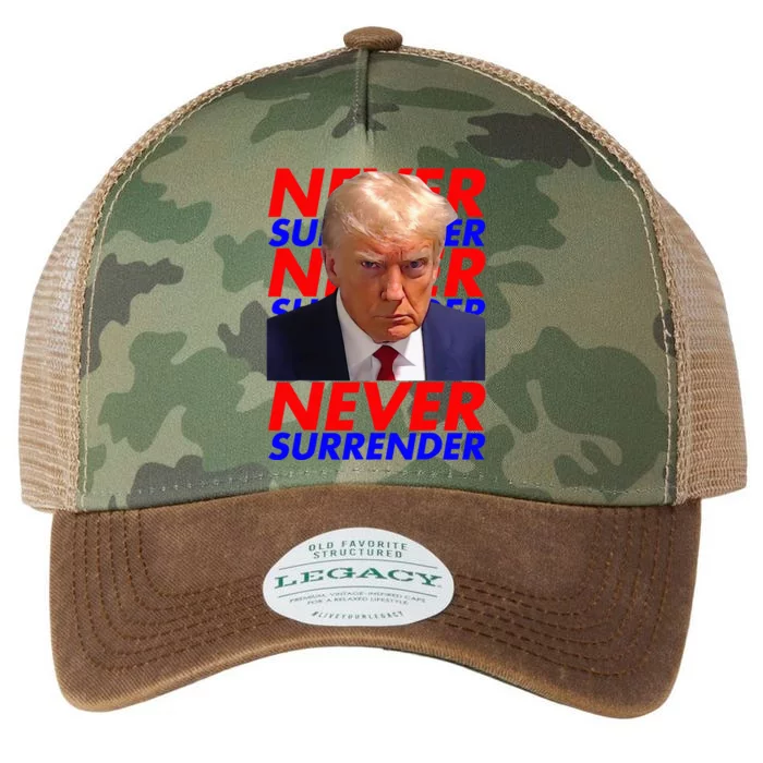 President Donald Trump 2024 Never Surrender Fingerprint USA Legacy Tie Dye Trucker Hat