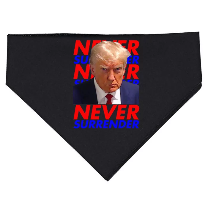 President Donald Trump 2024 Never Surrender Fingerprint USA USA-Made Doggie Bandana