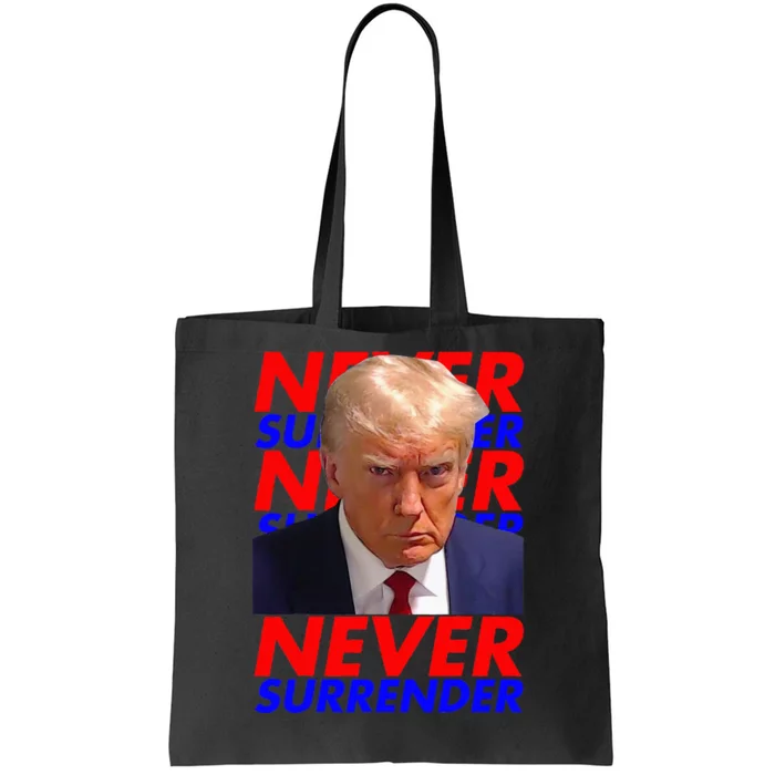 President Donald Trump 2024 Never Surrender Fingerprint USA Tote Bag