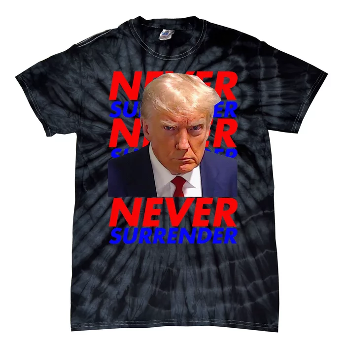 President Donald Trump 2024 Never Surrender Fingerprint USA Tie-Dye T-Shirt