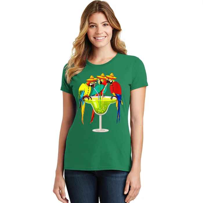 Parrots Drinking Tequila Cinco De Mayo Mexican Fiesta Lovers Women's T-Shirt