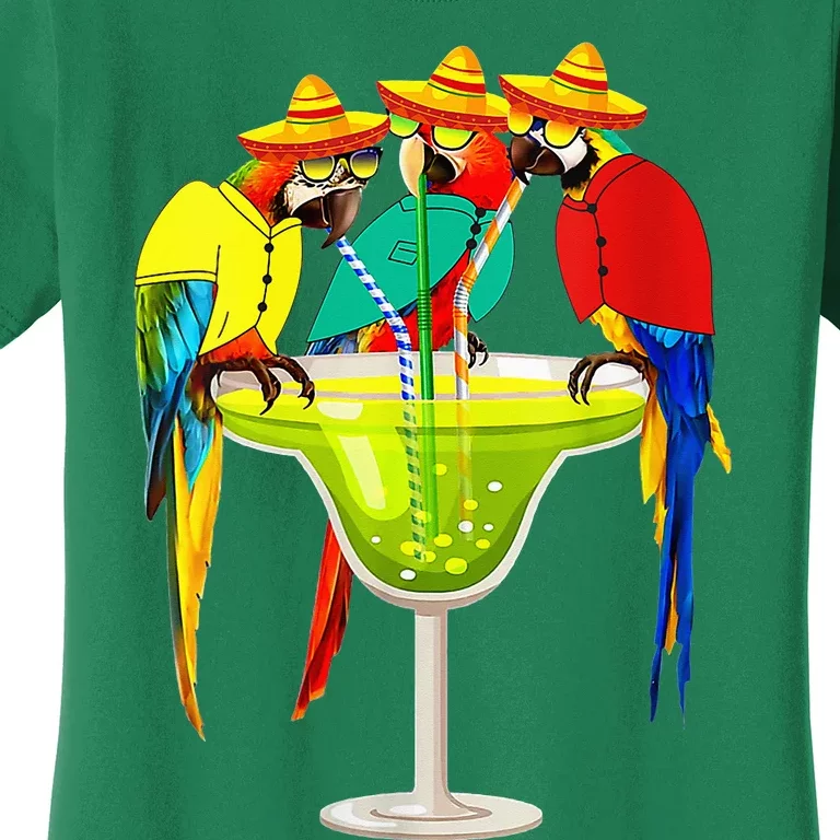 Parrots Drinking Tequila Cinco De Mayo Mexican Fiesta Lovers Women's T-Shirt