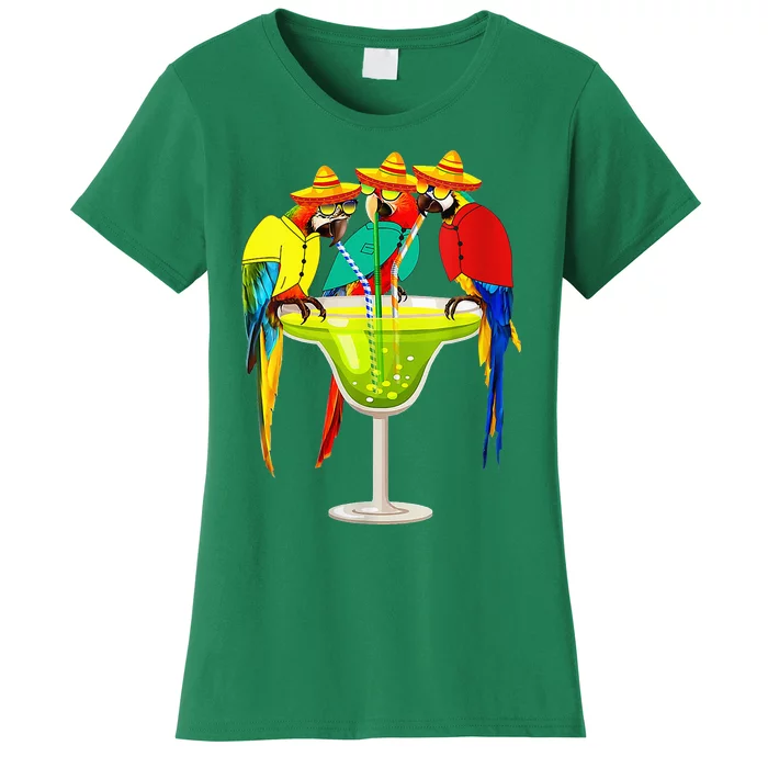 Parrots Drinking Tequila Cinco De Mayo Mexican Fiesta Lovers Women's T-Shirt