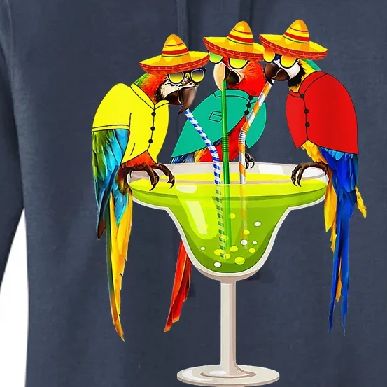 Parrots Drinking Tequila Cinco De Mayo Mexican Fiesta Lovers Women's Pullover Hoodie