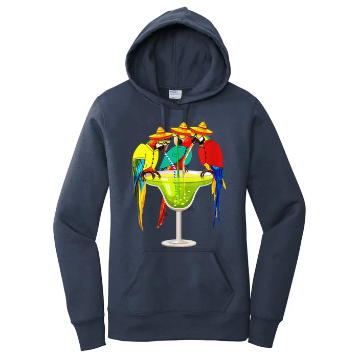 Parrots Drinking Tequila Cinco De Mayo Mexican Fiesta Lovers Women's Pullover Hoodie