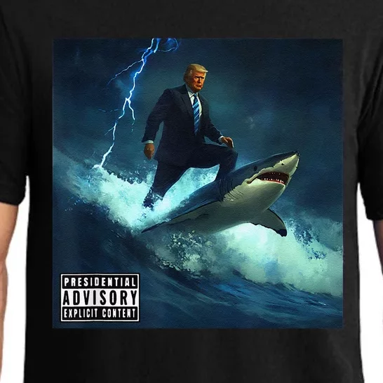 President Donald Trump Surfing On A Shark Trump Epic Pajama Set