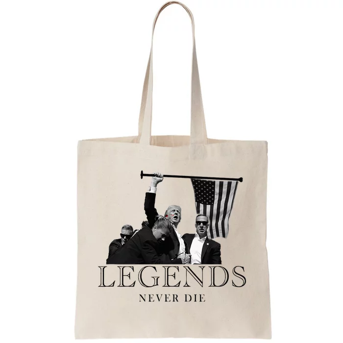 President Donald Trump 2024 Legends Never Die Usa Patriotic Tote Bag