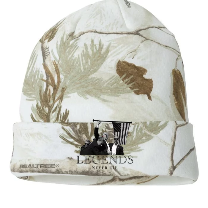 President Donald Trump 2024 Legends Never Die Usa Patriotic Kati - 12in Camo Beanie