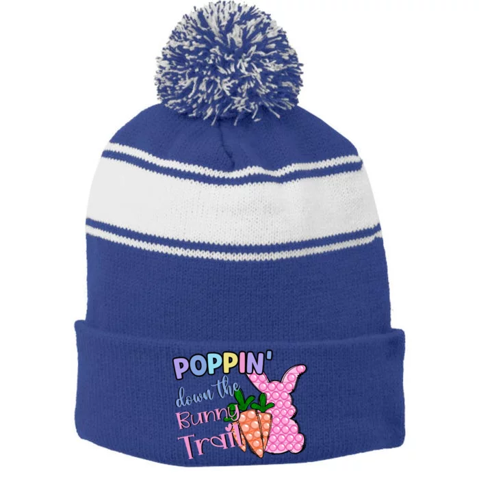 Poppin’ Down The Bunny Trail Gift Stripe Pom Pom Beanie