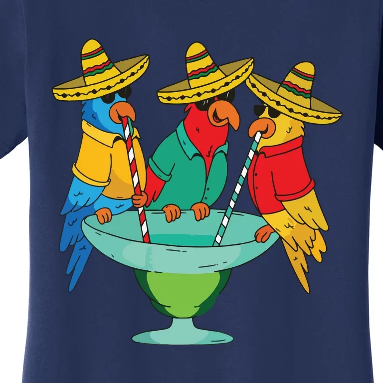 Parrots Drinking Tequila Cinco De Mayo Mexican Fiesta Lovers Women's T-Shirt