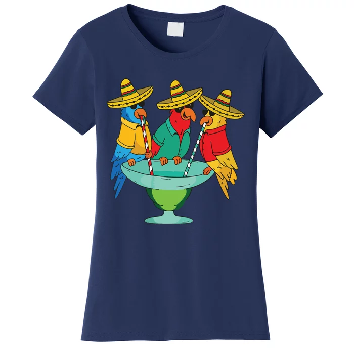 Parrots Drinking Tequila Cinco De Mayo Mexican Fiesta Lovers Women's T-Shirt