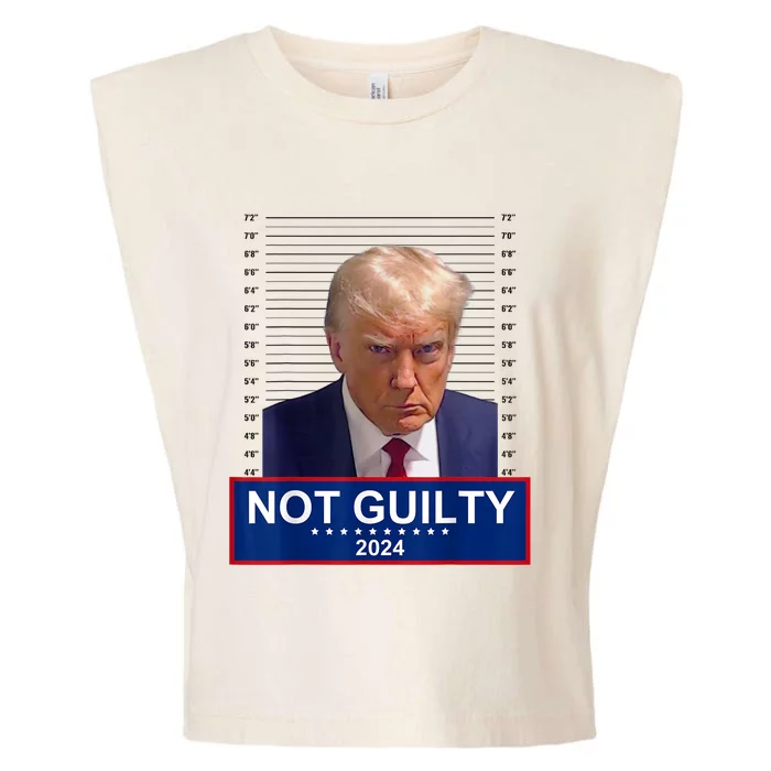 President Donald Trump Mugshot 2024 Not Guilty Supporter Garment-Dyed Women's Muscle Tee