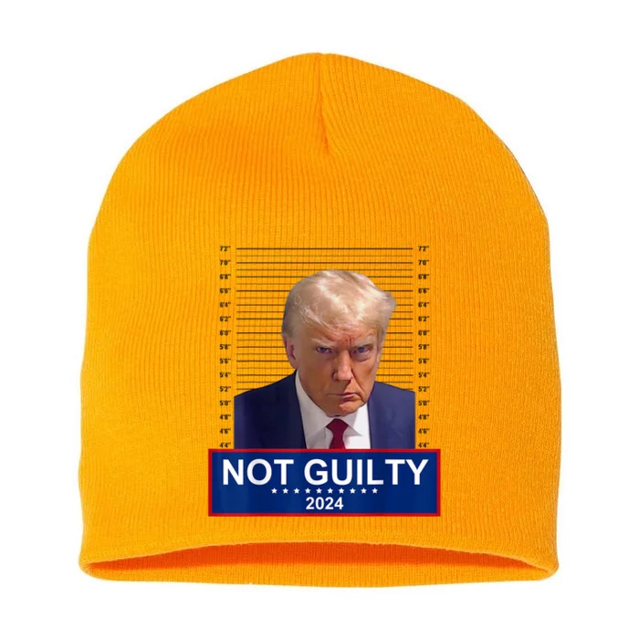 President Donald Trump Mugshot 2024 Not Guilty Supporter Short Acrylic Beanie