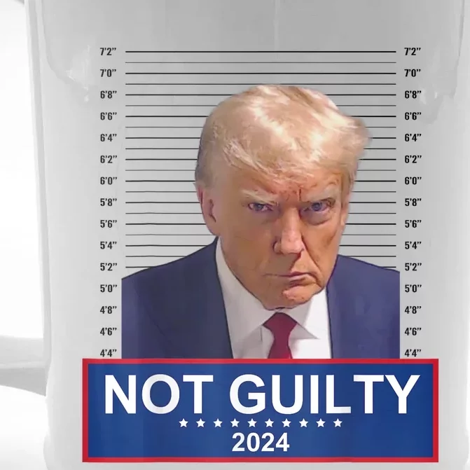 President Donald Trump Mugshot 2024 Not Guilty Supporter Front & Back Beer Stein