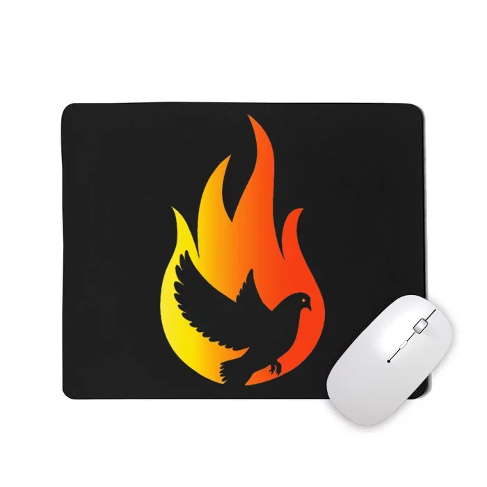 Pentecost Doves Tongues Fire Flame Holy Spirit Catholic Mousepad