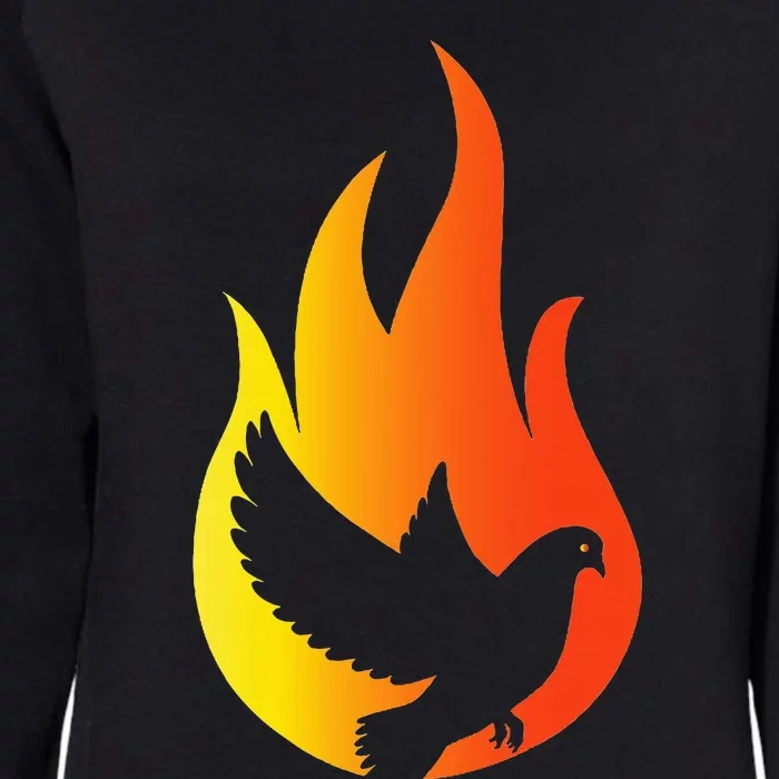 Pentecost Doves Tongues Fire Flame Holy Spirit Catholic Womens California Wash Sweatshirt