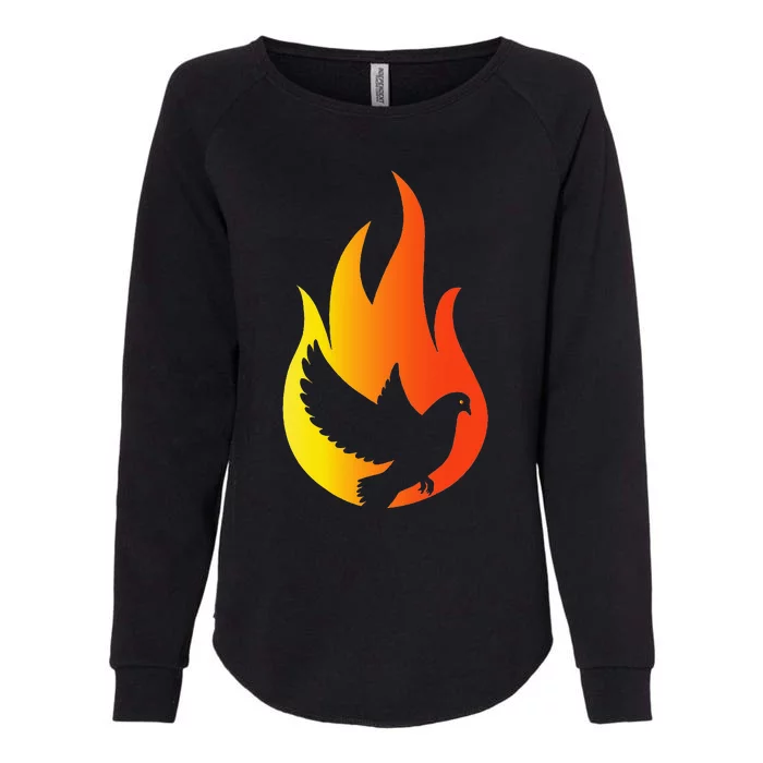 Pentecost Doves Tongues Fire Flame Holy Spirit Catholic Womens California Wash Sweatshirt