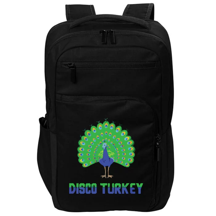 Peacock Disco Turkey Vintage Funny Animal Pun Impact Tech Backpack