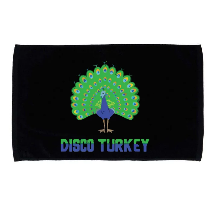 Peacock Disco Turkey Vintage Funny Animal Pun Microfiber Hand Towel