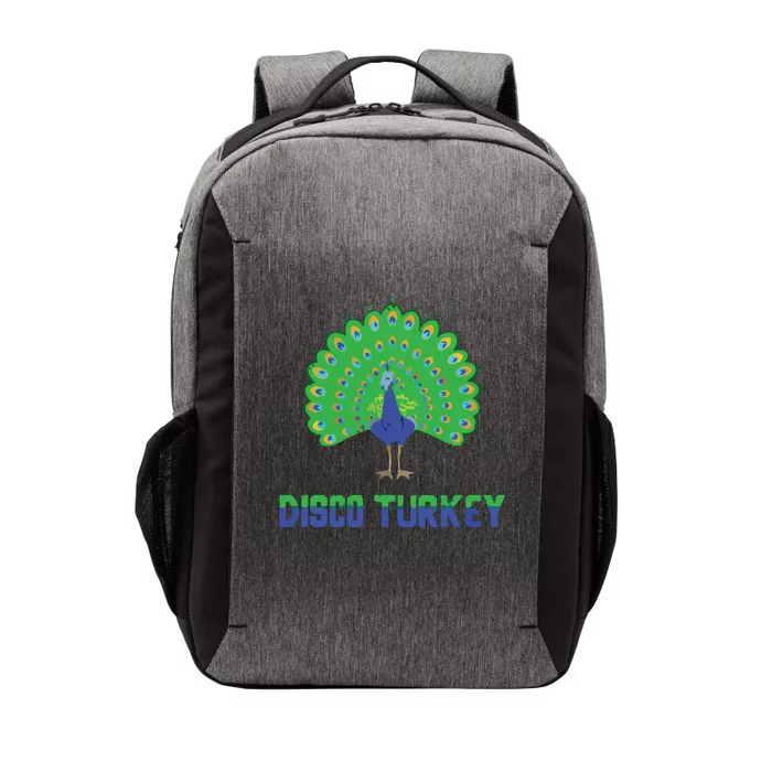 Peacock Disco Turkey Vintage Funny Animal Pun Vector Backpack