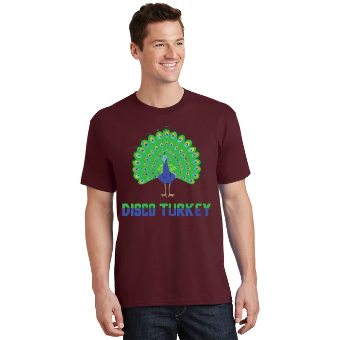 Peacock Disco Turkey Vintage Funny Animal Pun T-Shirt