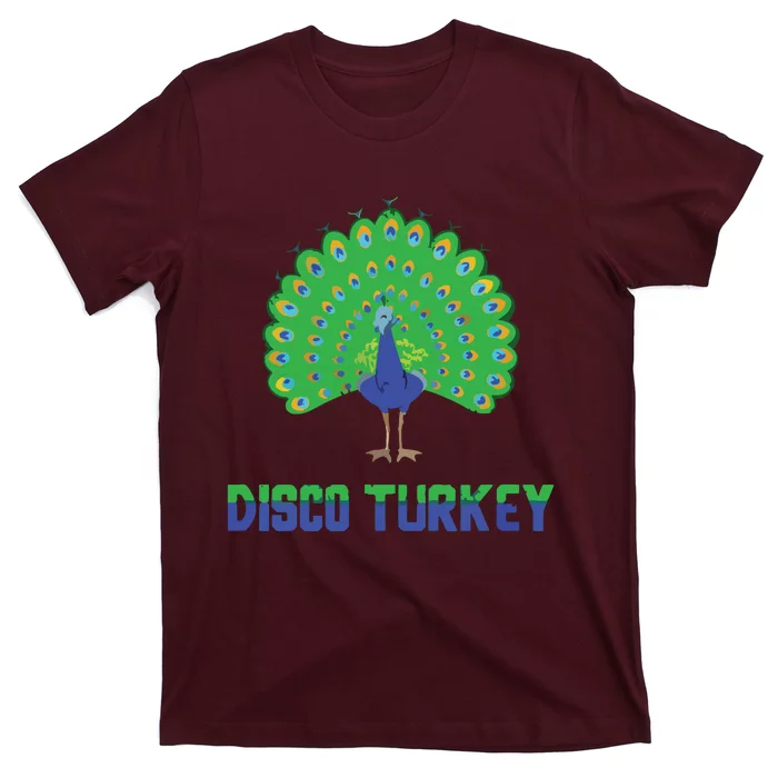 Peacock Disco Turkey Vintage Funny Animal Pun T-Shirt