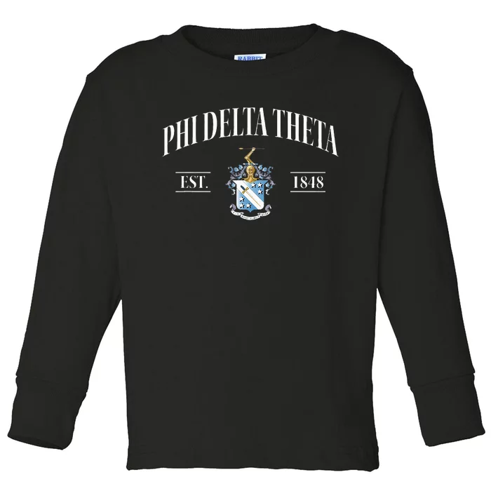 Phi Delta Theta Fraternity Phi Delts Est.1848 Phis Toddler Long Sleeve Shirt