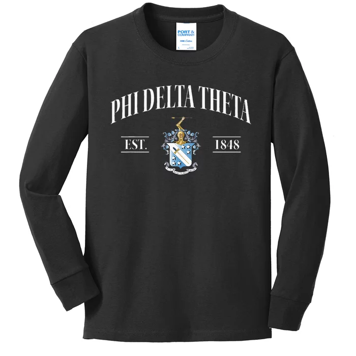 Phi Delta Theta Fraternity Phi Delts Est.1848 Phis Kids Long Sleeve Shirt