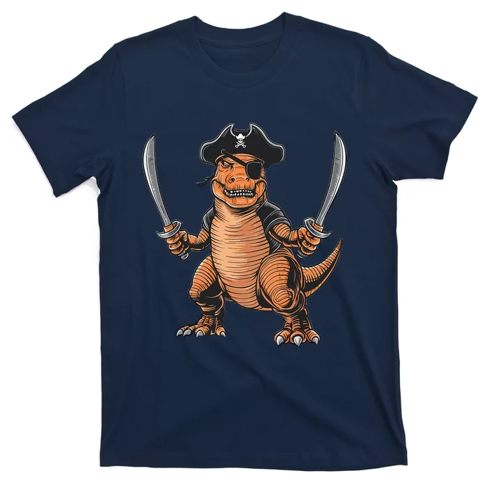 Pirate Dinosaur T Rex Funny Halloween Tyrannosaurus Costume T-Shirt