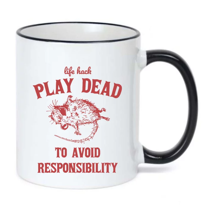 Play Dead To Avoid Responsibility Retro Black Color Changing Mug