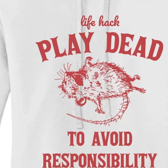 Play Dead To Avoid Responsibility Retro Women's Pullover Hoodie