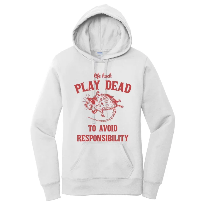 Play Dead To Avoid Responsibility Retro Women's Pullover Hoodie