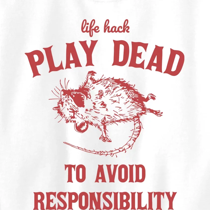 Play Dead To Avoid Responsibility Retro Kids Sweatshirt