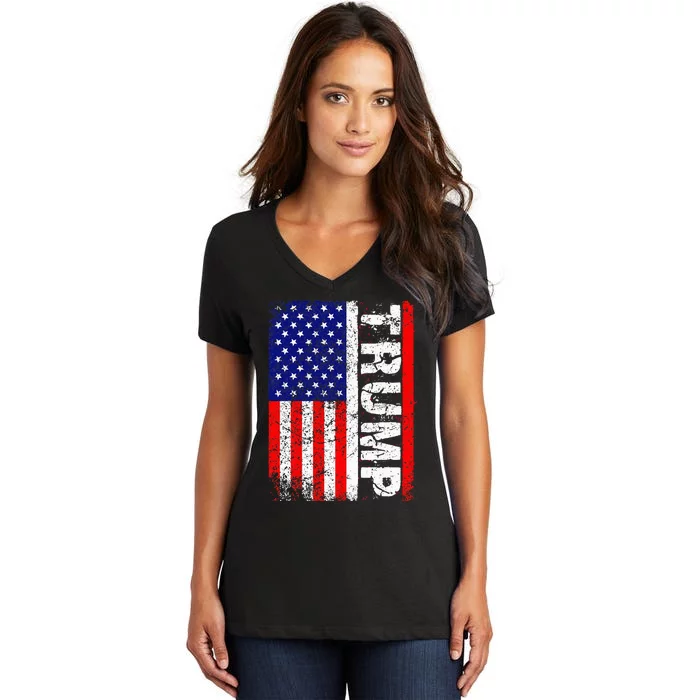 President Donald Trump Chillin Like A Felon Summer 2024 Women's V-Neck T-Shirt