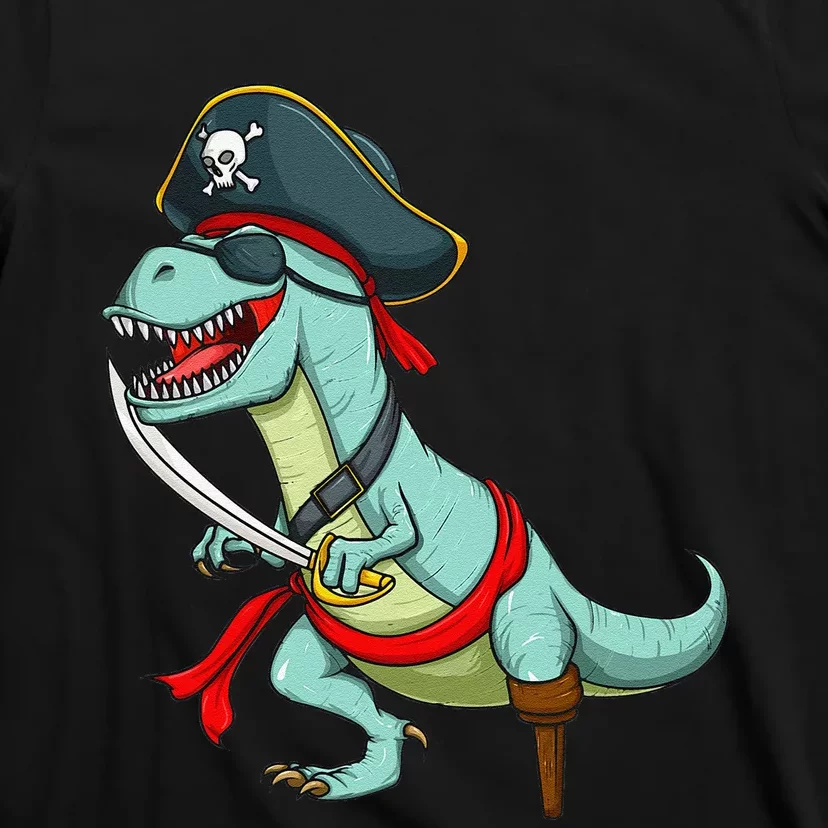 Pirate Dinosaur T Rex Funny Tyrannosaurus Halloween T-Shirt