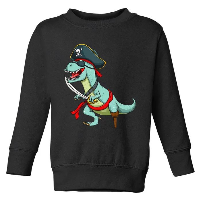 Pirate Dinosaur T Rex Funny Tyrannosaurus Halloween Toddler Sweatshirt