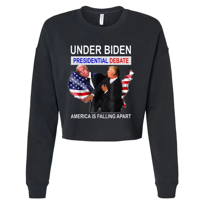 Presidential Debate Under Biden America Is Falling Apart Cropped Pullover Crew