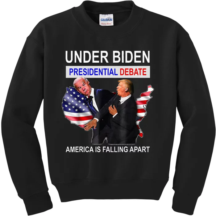 Presidential Debate Under Biden America Is Falling Apart Kids Sweatshirt